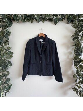 Calvin Klein Long Sleeve Double Button Blazer Pinstripe Grey Women’s Size 4p